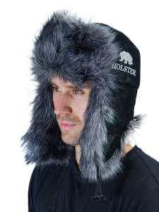 Шапка ушанка Хольстер / кож.зам./ черный (м)