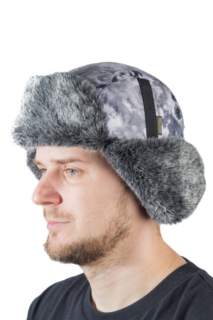 Шапка ушанка с мех.опушкой / алова / снегири (м)