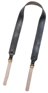 Ремень погонный с противоскользящей стропой / кожа / черный