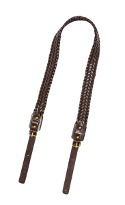 Ремень погонный плетеный / кожа / коричневый