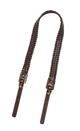 Ремень погонный плетеный / кожа / коричневый